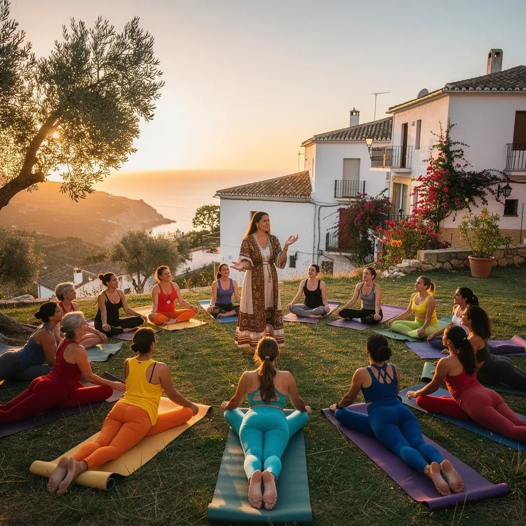 Una persona practicando una postura de yoga que representa el chakra raíz, rodeada de naturaleza.